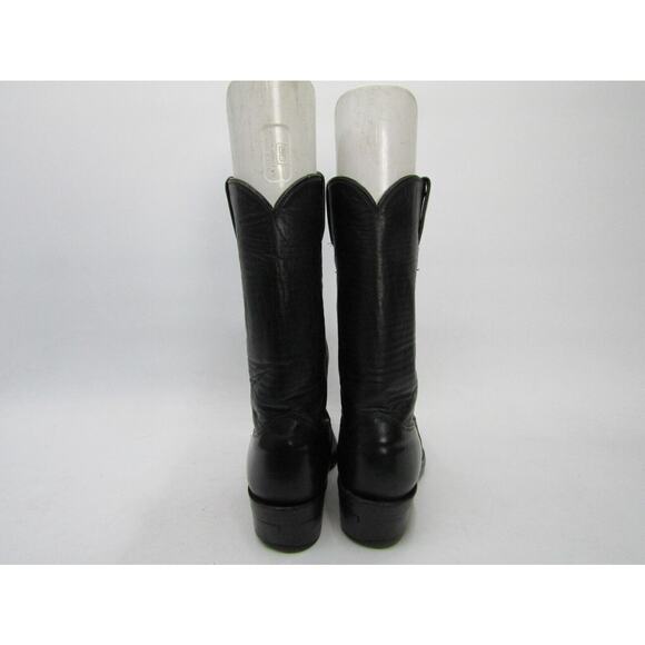 Justin Mens Size 7 C (Narrow Width) Black Leather Cowboy Western Boots main image 10